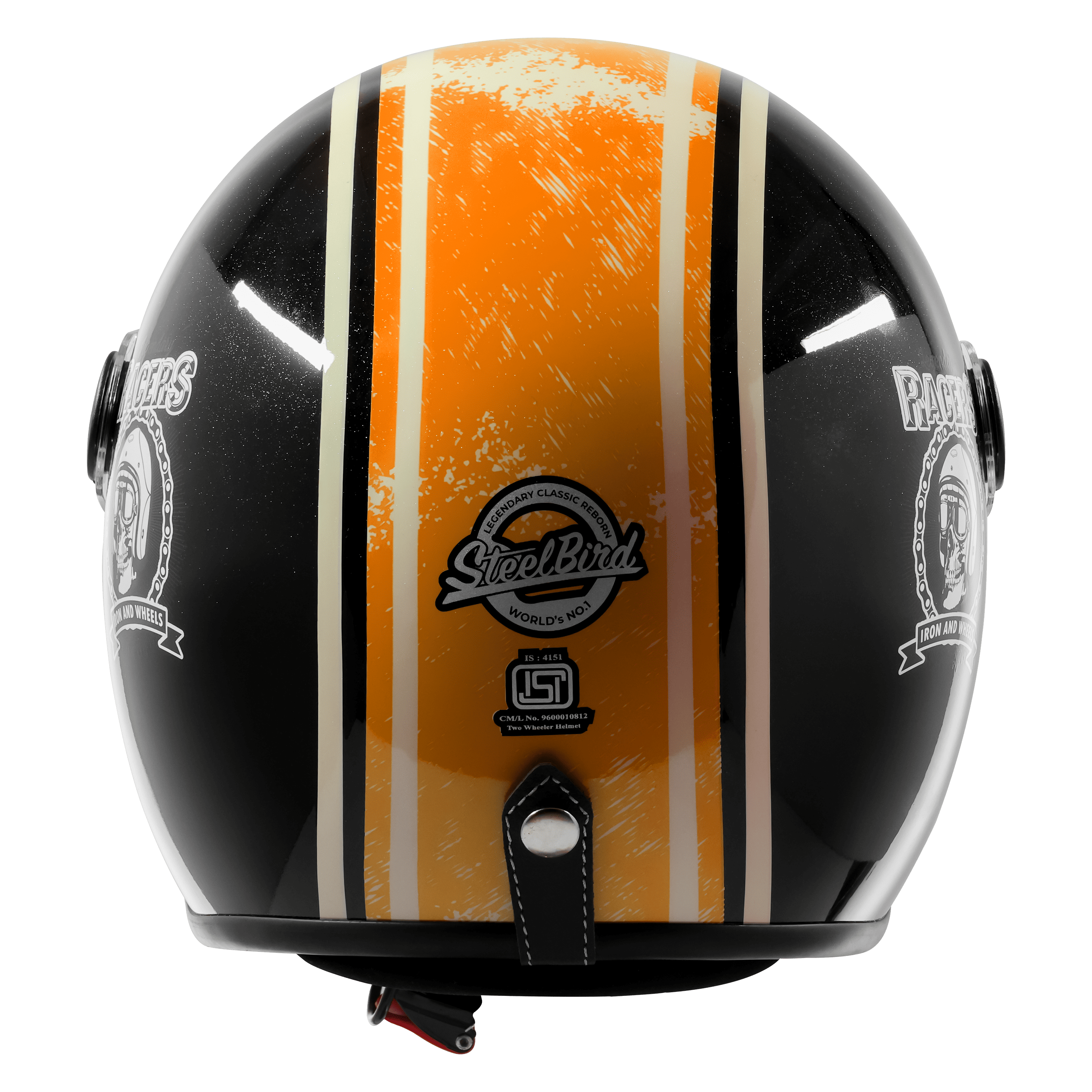 SBH-55 VINTAGE RACERS GLOSSY BLACK WITH ORANGE